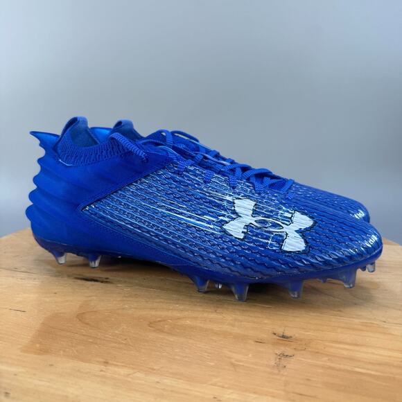Under Armour Blur Smoke 2.0 MC Suede Mens Size 9.5 Football Cleats Royal Blue - Picture 1 of 9